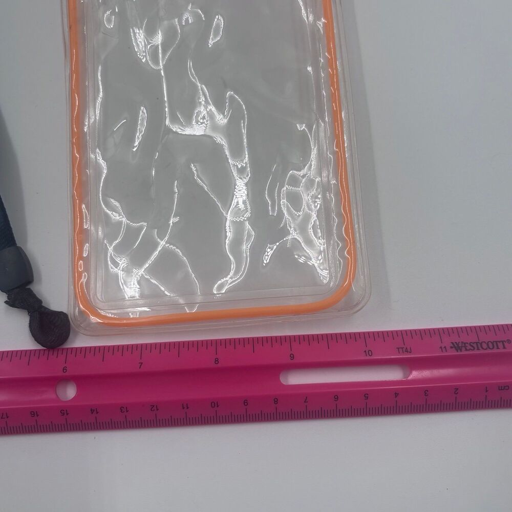 Universal Waterproof Phone Pouch Dry Bag Lot Blue Orange Clear Water Sports 2pc - Picture 6 of 6